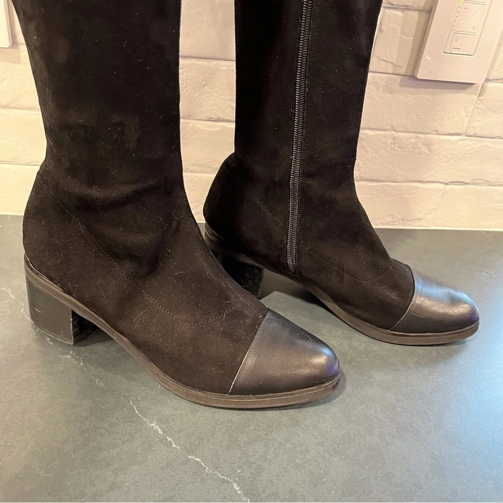 Camel Century Legend sz 250 US 8.5 black leather tall OTK boots
